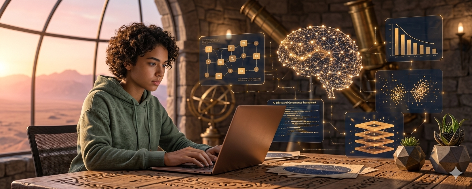 A student building a hands-on AI project in a 1:1 online session